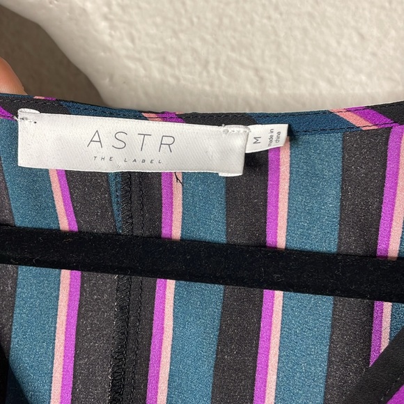 Astr The Label Striped Surplice Neck Long Sleeve Bodysuit Medium - Picture 5 of 9